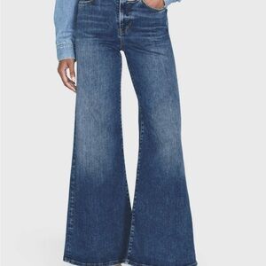 Frame Denim Blue Flare & Wide Leg Jeans